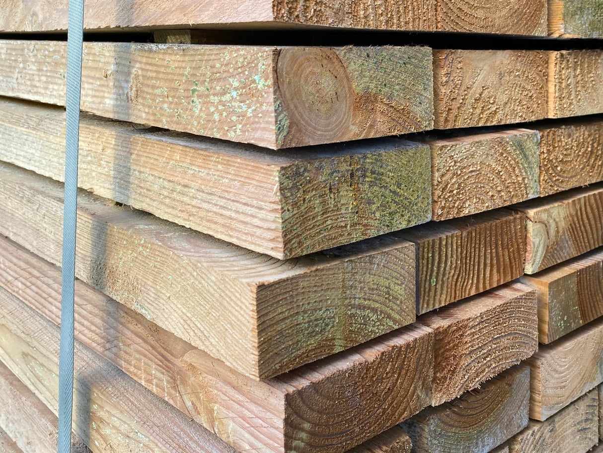 SAWN RAILS - 87MM x 38MM GREEN TREATED