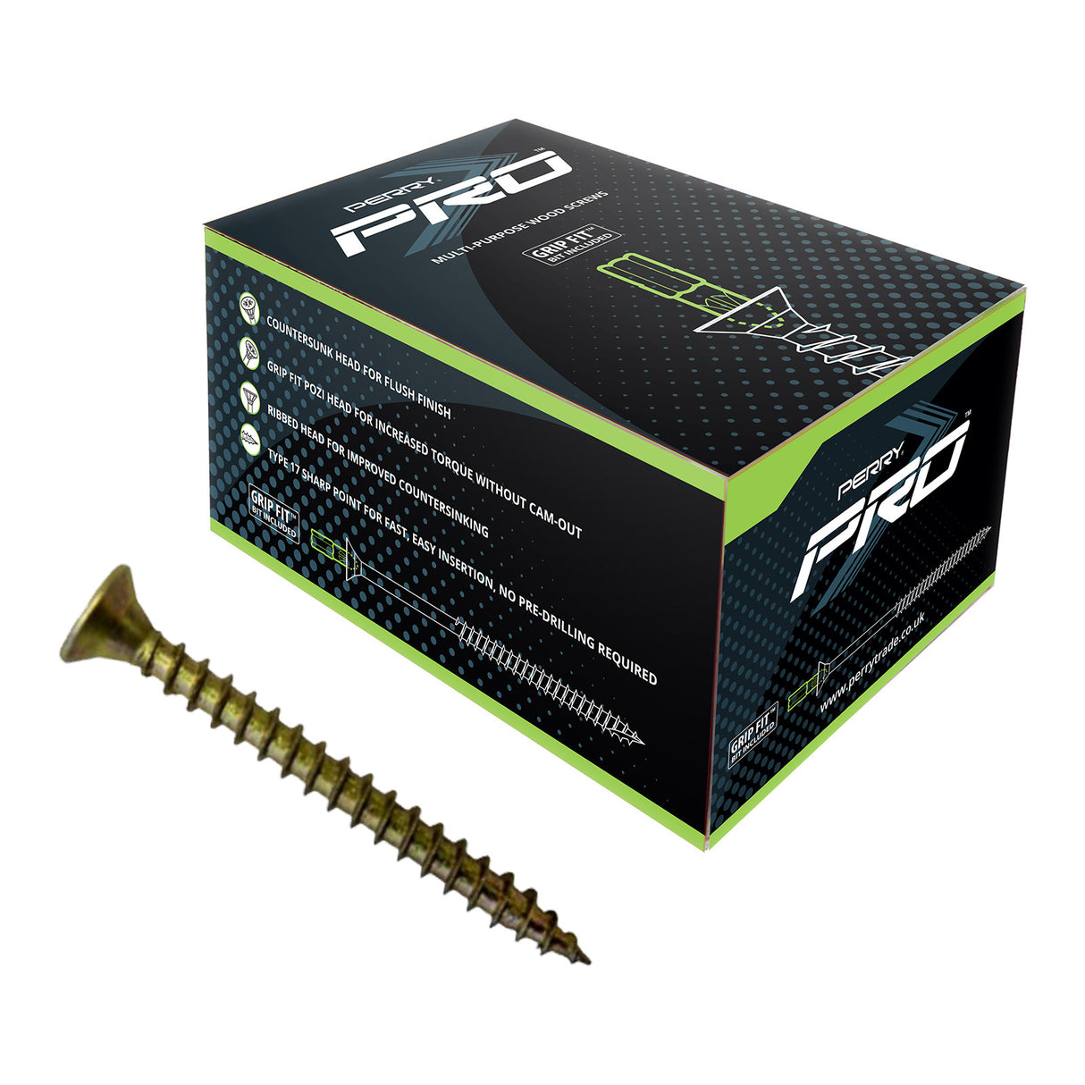 PERRY PRO 5.0MM X 80MM WOOD SCREWS