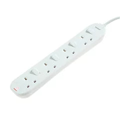 MASTERPLUG FOUR GANG 2M SWITCHED 13 AMP EXTENSION LEAD