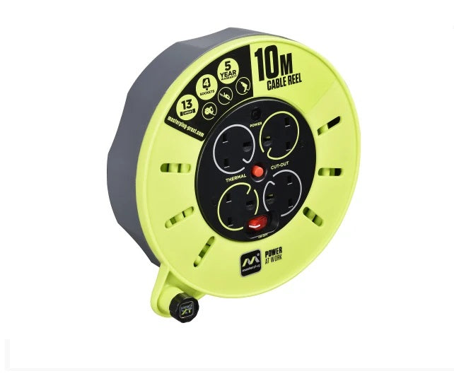 MASTERPLUG PRO-XT CASSETTE CABLE REEL 4 SOCKET 240V 13A