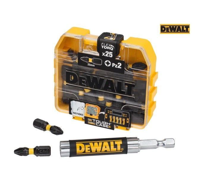 DEWALT EXTREME IMPACT TORSION PZ2 BITS PLUS HOLDER