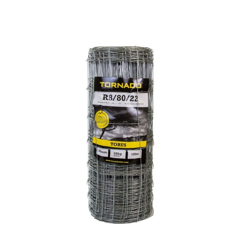 TORNADO STOCKFENCE R8/80/22 100MTR LAMBSAFE HIGH TENSILE