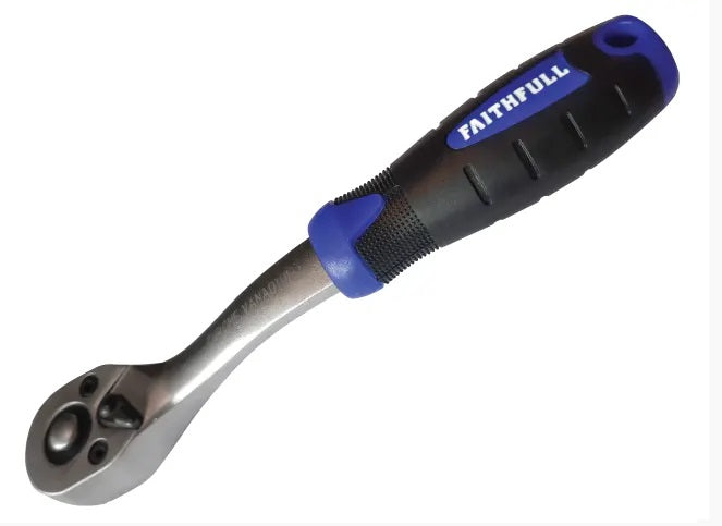 FAITHFULL RATCHET HANDLE Q/R 72TH CV 3/8IN SQDR