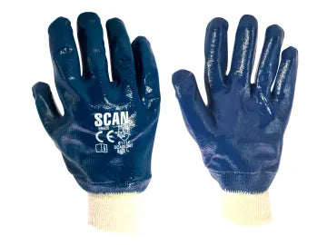 SCAN NITRILE HEAVY DUTY KNITWRIST GLOVES
