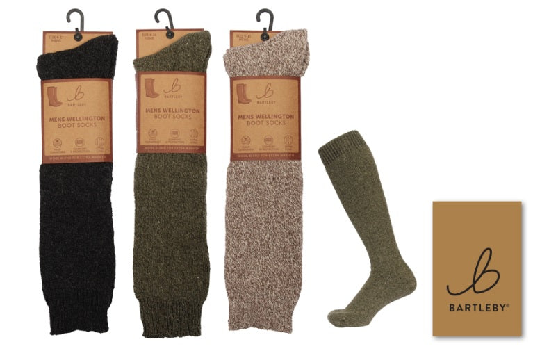 MENS 1 PAIR OF WOOL BLEND WELLY BOOT SOCKS