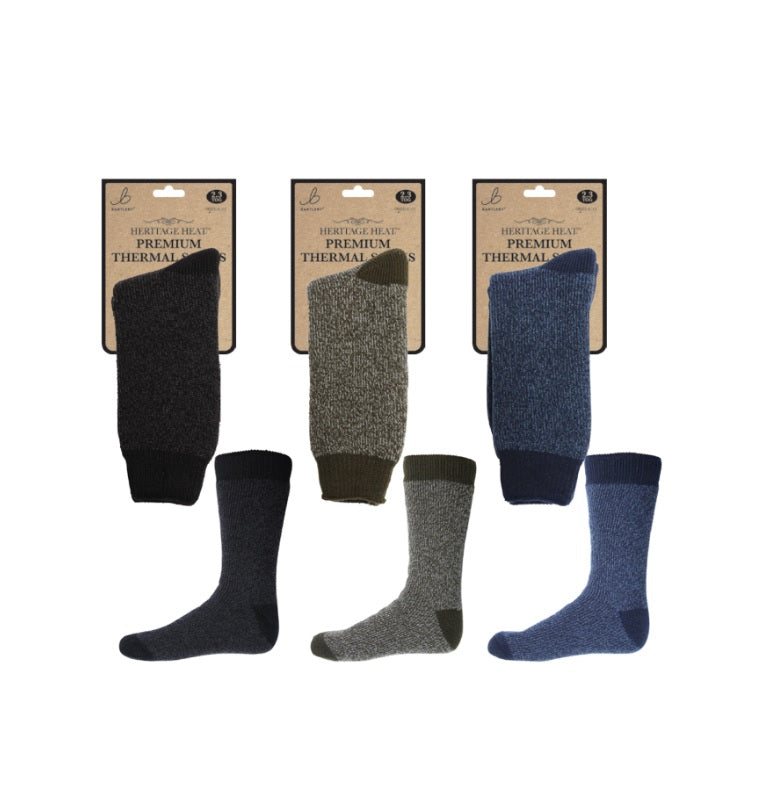 MENS 1 PAIR OF HERITAGE THERMAL SOCKS SIZE 6-11