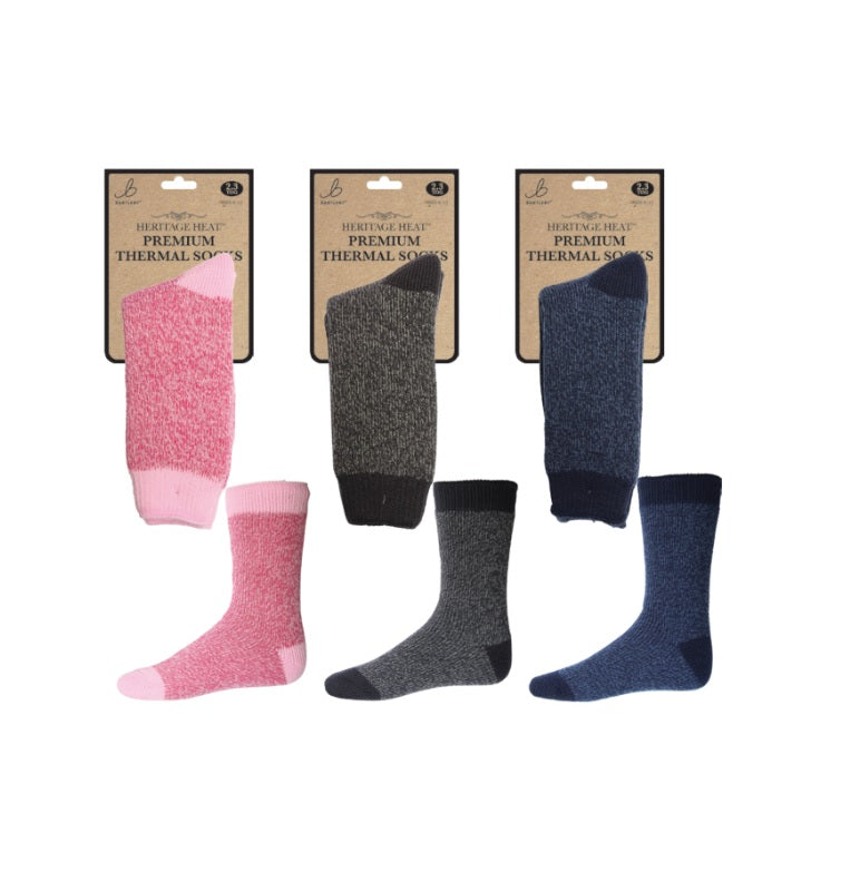 LADIES 1 PAIR OF HERITAGE THERMAL SOCKS SIZE 4-8