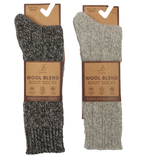 SOCKS - MENS BOOT, WOOL MIX 7-11