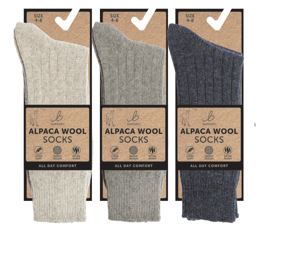 LADIES 1 PAIR OF  ALPACA WOOL THERMAL SOCKS 4 - 7