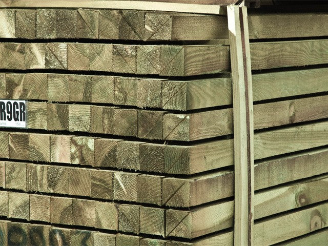 SAWN POSTS - 75MM x 75MM SQUARE GREEN TREATED (x)
