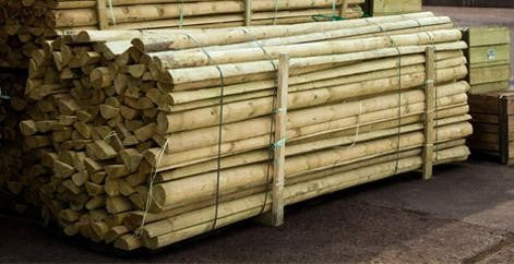 HALF ROUND RAILS - 4" GREEN TREATED