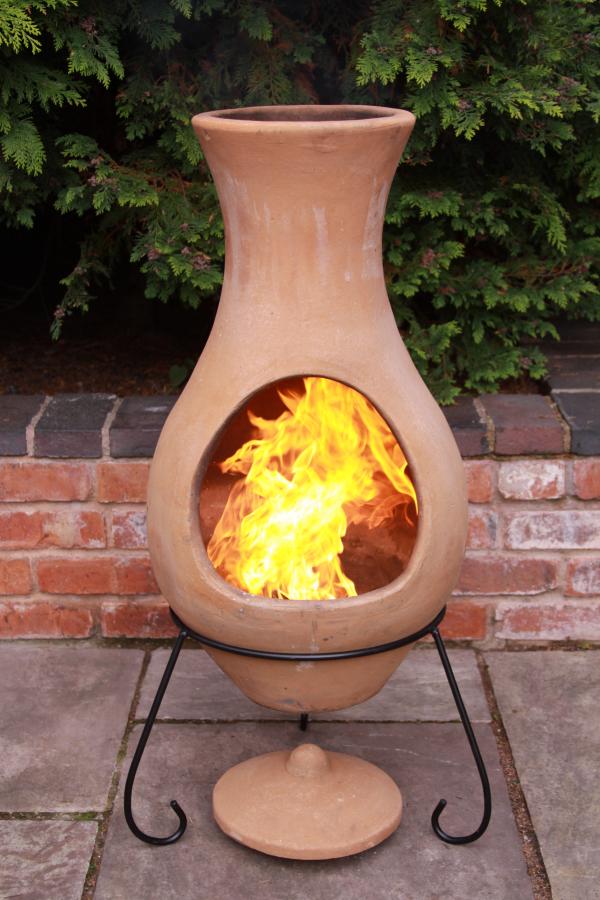 LARGE AIR CHIMENEA IN NATURAL TERRACOTTA