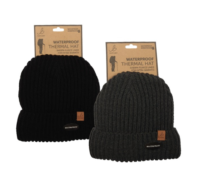 UNISEX WATERPROOF THERMAL HAT - SHERPA LINED