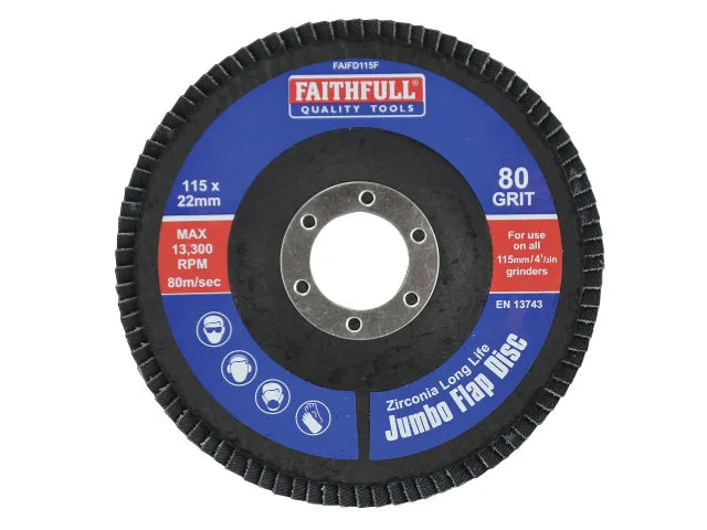 ABRASIVE 115MM FINE JUMBO FLAP DISC