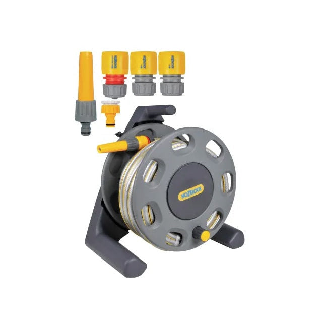 HOZELOCK FREESTANDING COMPACT HOSE REEL WITH 25MTRS OF HOSE